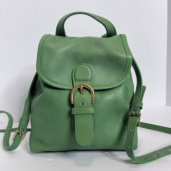 Coach Handbags - Coach Vintage Pear Green Leather Mini Bantam Backpack Brass Hardware USA